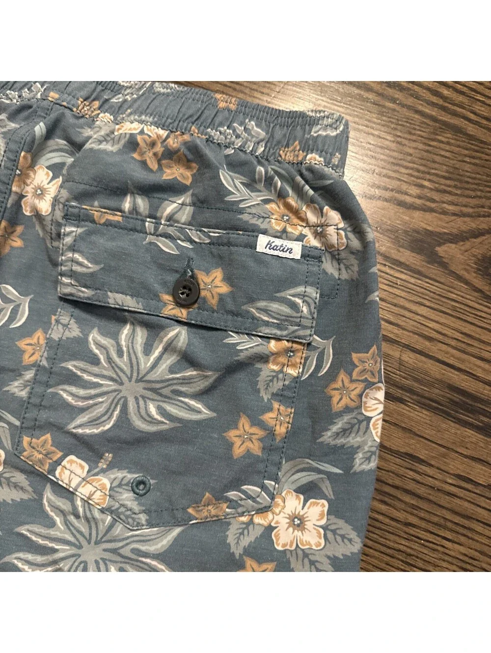 Katin Swim Trunks Mens Small Lined Floral Drawstring Pockets Quick Dry